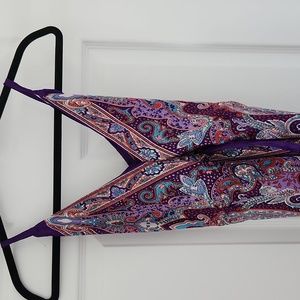 Purple Paisley High Low Dress